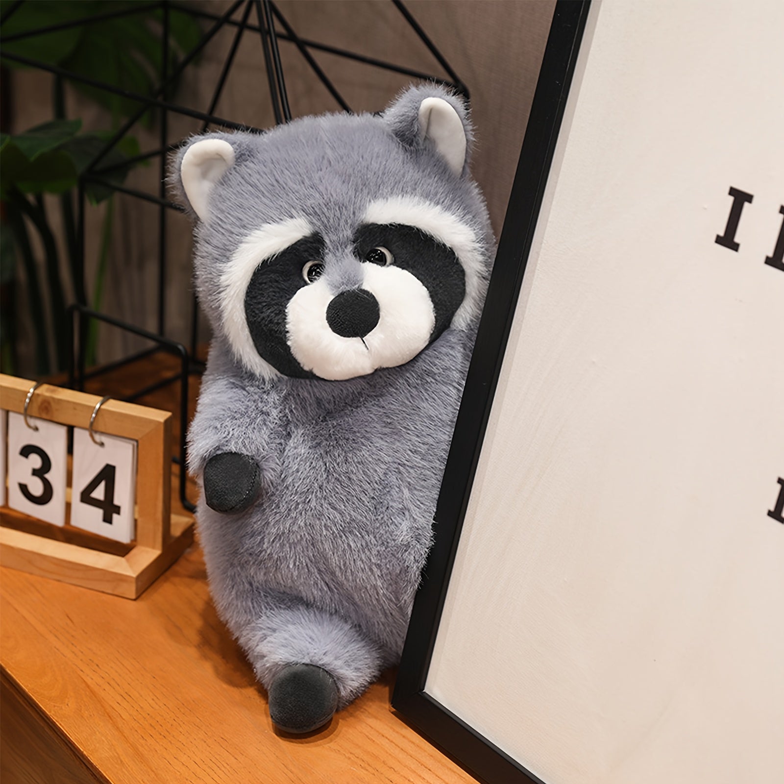 Adorable Gray Raccoon Plush Toy